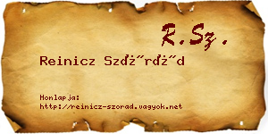 Reinicz Szórád névjegykártya